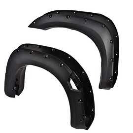 PIT66 Fender Flares, Compatible with 2004-2015 Nissan Titan Pocket Rivet Style Textured Black Wheel Cover Protector Mudguards 4Pcs Front+Rear Wheel