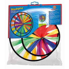 Paul Günther 1304 - Farbenfrohes Windspiel Twin Wheel, ca. 28 x 70 cm groß, als Dekoration für Garten, Terrasse und Balkon, wetterfest und lichtbeständig