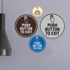 Signs ByLITA Circle Push Button To Exit Sign (Blue) -