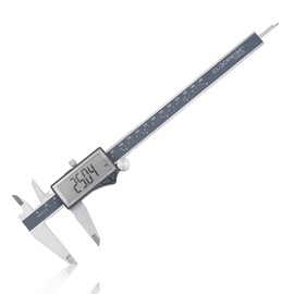 Clockwise Tools IP54 Grade Digital Caliper, DCLR-0805 0-8" /200mm, Inch/Metric/Fractions Conversion, Stainless Steel, Large LCD Screen