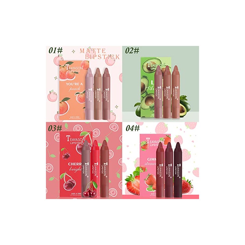 SOMGKINE 3 pcs Lip Liner and Lipstick Makeup Set (01)