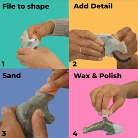 STUDIOSTONE CREATIVE DIY Arts & Crafts Carving Kit Kids Adults Ocean Set of 3 Sculpture Soapstone