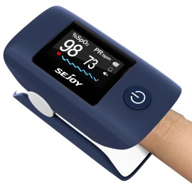 SEJOY PO6C Finger Pulse Oximeter w Alarm, Check SpO2 Heart Rate Perfusion Index