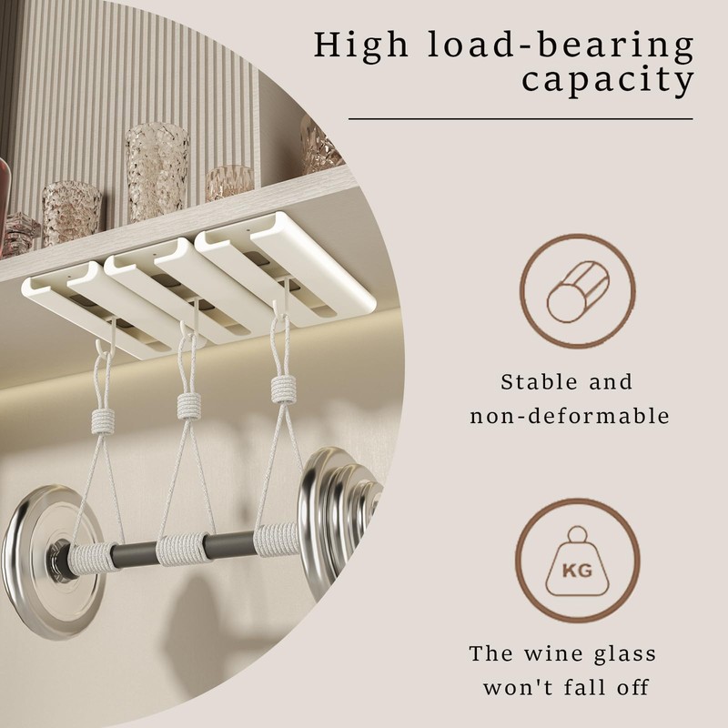 Vaisoeny 2Pack Wine Glass Holder - Under Cabinet, No Drilling