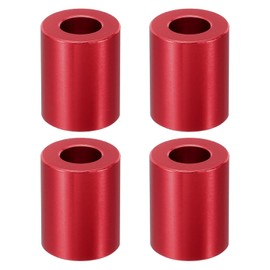 PATIKIL M8 Aluminum Spacer, 4 Pcs Metal Spacers Aluminum 8.2mm ID x 16mm OD x 20mm L Aluminum Spacer Screw Standoff Round for 1/3in or M8 Screw Bolts, Red