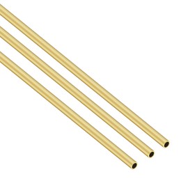 iMeistekBrass Round Tube, 4mm OD x 0.5mm Wall Thickness 300mm Length Metal Seamless Straight Pipe Tubing for DIY Crafts (3Pcs)