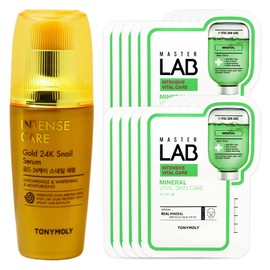Tony Moly Intense Care Gold 24K Snail Serum + Master Lab Mineral Mask Sheet 10 sheets free / 토니모리 인텐스케어 골드 24K 스네일 세럼+마스터랩 미네랄 마스크시트 10매 증정