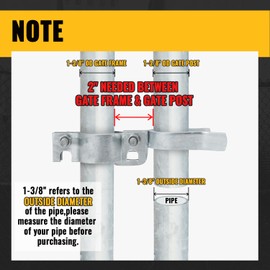 VIVIDA Chain Link Gate Latch 1-3/8" x 1-3/8", Chain Link Fence Gate Fork Latch, Galvanized Farm Fence Lock, 1 PCS
