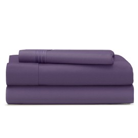 Cosy House Collection Everyday 1500 Series Bed Sheet Set - Ultra Soft & Cool Hotel Luxury Bedding - Deep Pocket - Wrinkle, Stain and Fade Resistant - 3 Piece Set (Twin XL, Dark Purple)