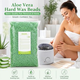 Hard Wax Beads for Hair Removal – Strawberry Formula Wax Beans for Face, Bikini, Legs & Full Body Grooming