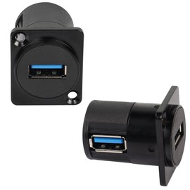 QIANRENON USB 3.0 Panel 90 Degree Adapter Connector USB3.0 Female to Female Coupler D-type Panel Moun USB Extender 5Gbps