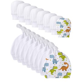 Newborn Baby Hats Mittens Set Blank Sublimation Infant Baby Hats White Newborn Beanie Soft Mittens for 0-12 Months (24)