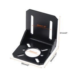 MECCANIXITY Motor Bracket Motor Mounting Base Holder 54x50x51mm Black for Stepper Motor 2 Pack