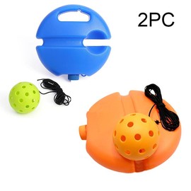 Professional Match Buddy Pickleball Baseboard Tennis Rebound 40 Holes Training Aids with Ball USA Approved Outdoor Pickleballs - Contains: A-Blue+Orange Base-Green+Orange Ball-2PC
