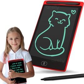Archy Pizarron Magico Infantil Borrable LCD Tablet para Niños Juguetes para niñas Juguete para Dibujo Notas Escritura Niño Niña Creatividad Colorido Boton de Borrado (xz08) (Rojo)
