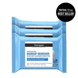 Neutrogena Cleansing Fragrance Free Makeup Remover Face Wipes, Cleansing Facial Towelettes for Waterproof Makeup, Alcohol-Free, Unscented Gentle Daily:_Fragrance Free Cleansing Wipes 3-Pack (75 Count)