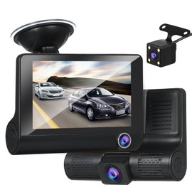 Feiniao Cámara de salpicadero, Cámaras Dash CAM para Auto, Full HD de 1080P con Pantalla IPS de 4 Pulgadas Grabadora de conducción Visión Gran Angular Sensor G Grabación en Bucle