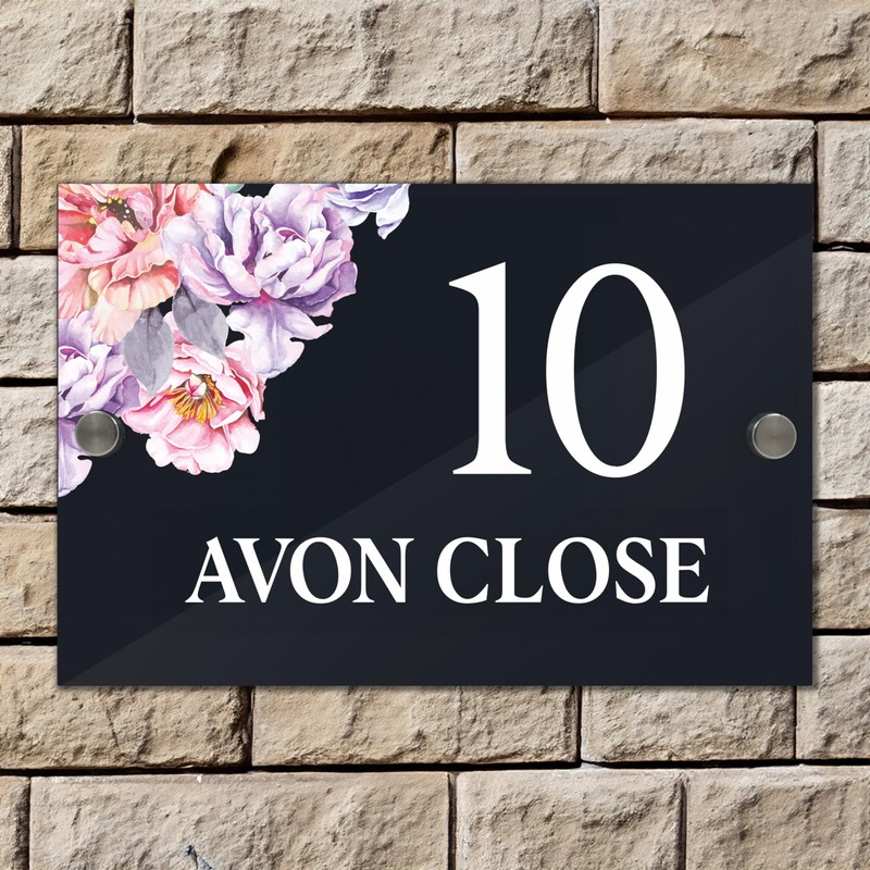 Badgemaster Modern Anthracite House Number Sign Plaque Stainless Steel Standoffs