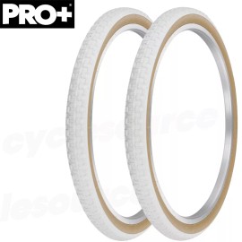 PRO+ Bicycle 24" x  1.75" White Gum Wall BMX COMP III (2) Bicycle TIRES
