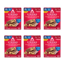 Atkins Strong Chocolate Chip Cookie Dough High Protein Bars, 20g Protein, 2g Sugar, 4 Count (Pack of 6)