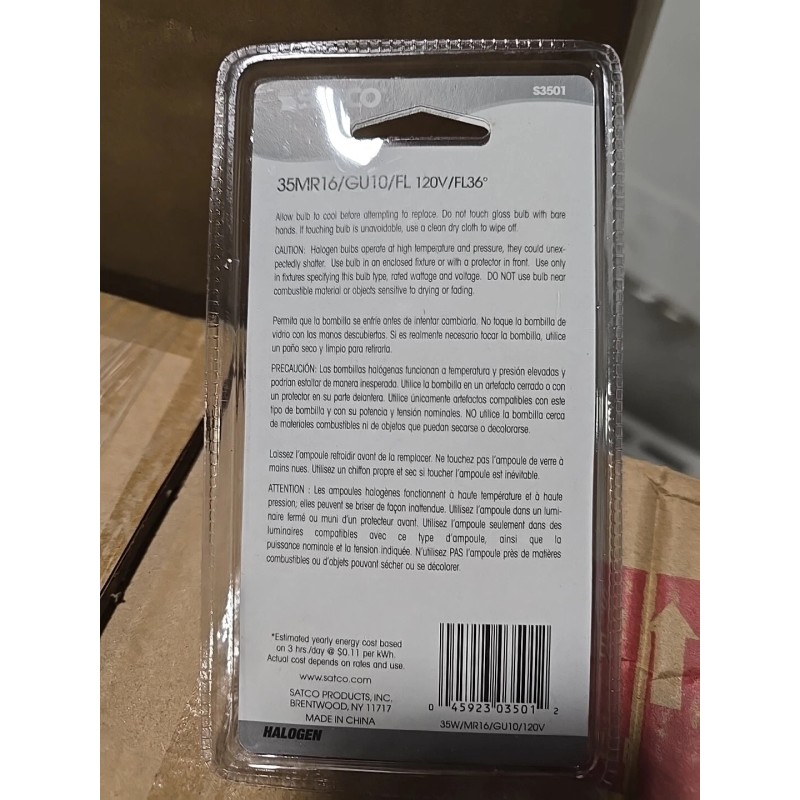 SATCO New SATCO S3501 35W MR16 GU10 BASE 120V FLOOD