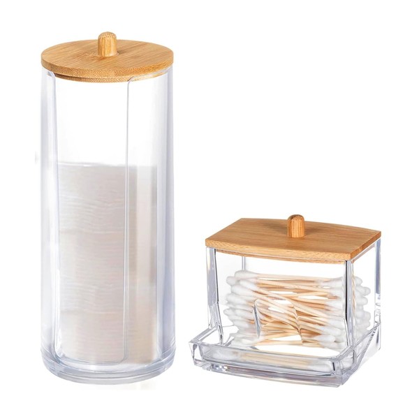 Pack of 2 Cotton Buds Holder, Cotton Buds Storage, Cotton