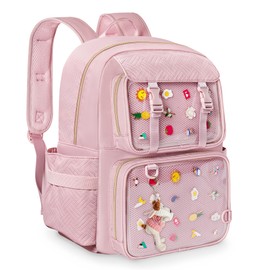 Prokva Ita Bag Pin Display Backpack with Inserts for Pins, Kawaii Ita Backpack for Anime Cosplay, pink, anime