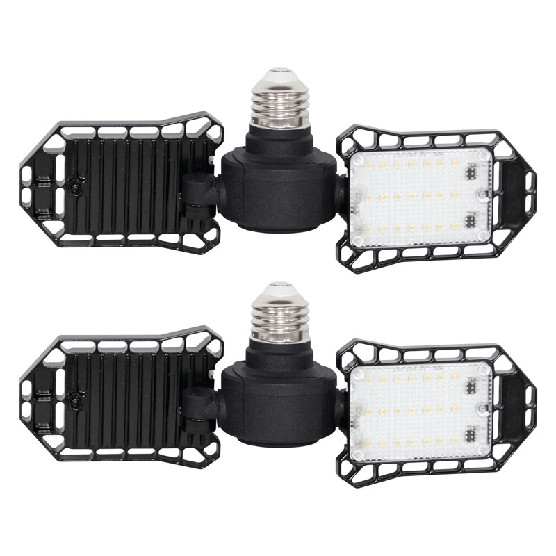 GT-Lite 3000 Lumen LED Garage Light, 300-Watt Equivalent, Adjustable 2-Panel
