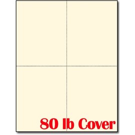 Heavyweight Blank Postcard Paper for Printing - Off White/Cream - Perforated 4 per Sheet - Thick 80lb Cover Cardstock - Inkjet/Laser Printable (20 Sheets / 80 Postcards)