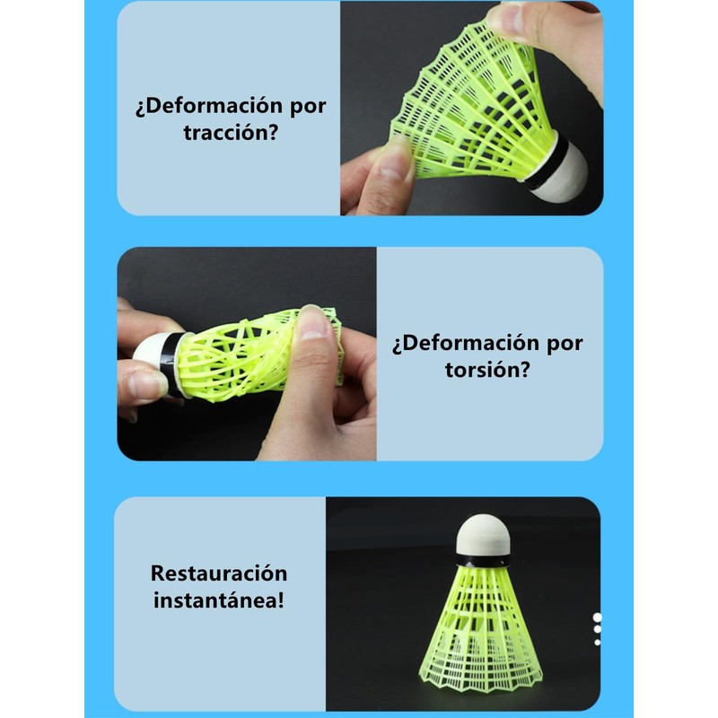 6 Piezas Pelota de Bádminton, Bolas de Bádminton de Entrenamiento