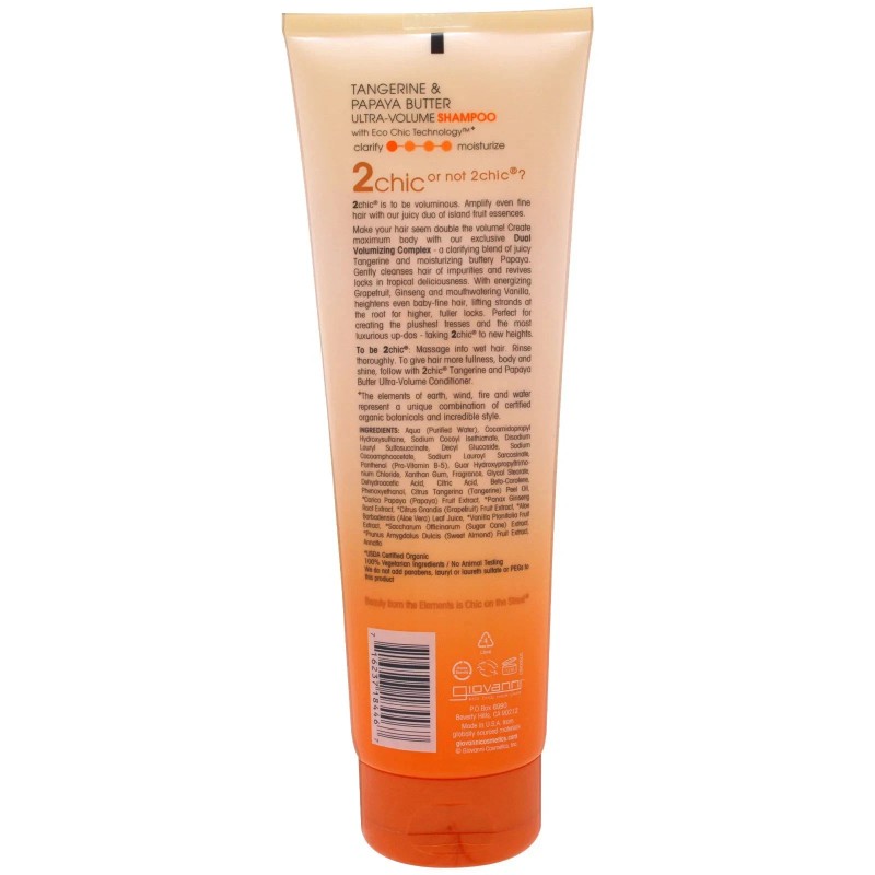 Giovanni 2chic Ultra Volume Shampoo, Color Safe Hydration Cruelty Free