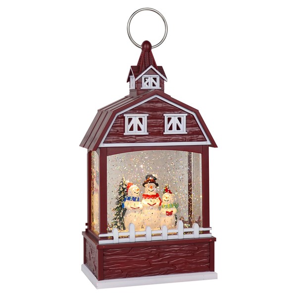 Lasumora Musical Snow Globe Lantern with 6H Timer, Lighted USB/Battery
