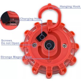 Unbranded 4 Pack Rechargeable LED Road Flares Roadside Emergency Car, Vehicle Safety Light