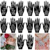QSTOHENA Pack of 14 Indian Arabic Henna Tattoo Stencils Kit for Hand Body Art, Temporary Tattoo Stencil Sticker Glitter AirBrush Tattoo for Women Girls