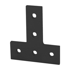 8020, 4080, 10 Series, Aluminum 5 Hole T Flat Plate Bracket Straight Mounting Connector Bracket for 80/20 T-Slot Extruded Aluminum Extrusion (Black Anodize, 1)