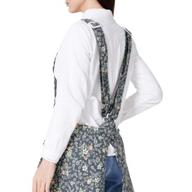 OCXXMME Adjustable Easeful Cross Back Aprons for Women Floral Aprons with Pockets Cotton Linen Beggarticks