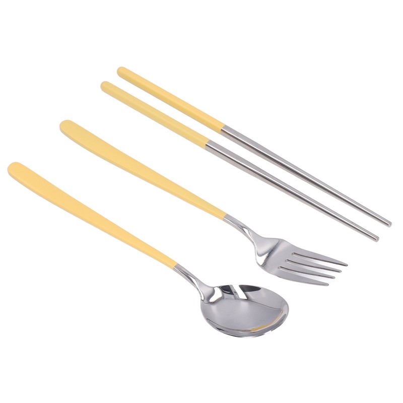304 Stainless Steel Fork Spoon Chopsticks Set Flatware Reusable Utensils