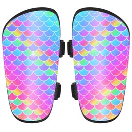 Shin Guards Soccer Kids Girls Youth, Shin Pads Shin Guard Protection Gear for 2-7 Years Old Girls for Football Games, EVA Cushion Protection Reduce Shocks and Injurie (Mermaid, Small)