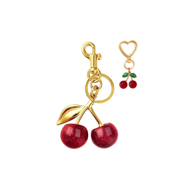 Adorable NEGTTE Cherry Bag Charms Keychain for Women