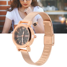 Cosiki Rose Gold Watch Women, Womens Watch, Elegant Stylish Quartz Watch Portable Scratch Resistant Day Date Watch Wristwatches for Women Womens Watches Quartz Waterproof Watch for Women