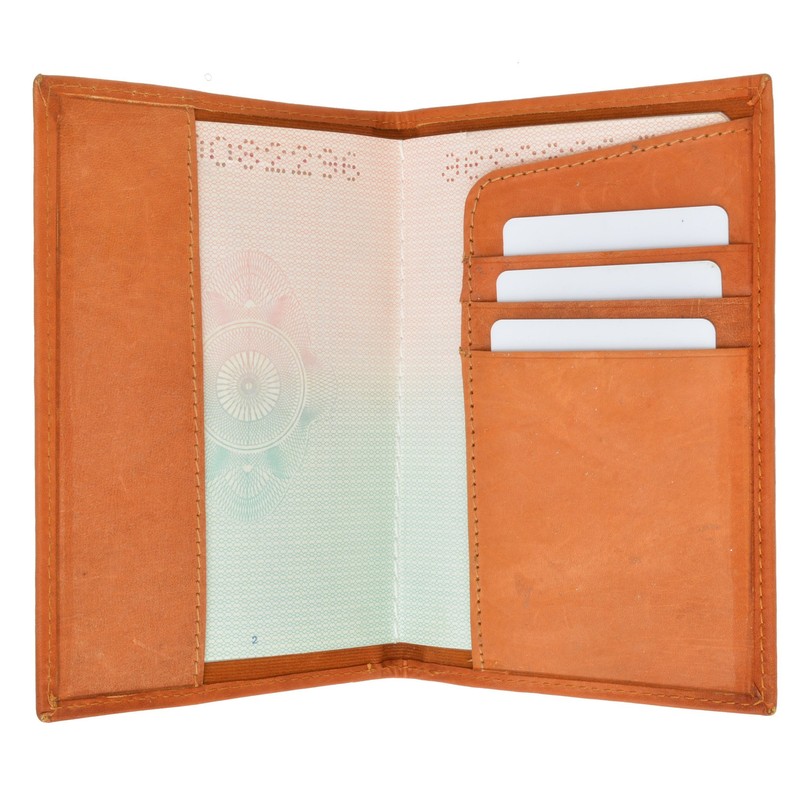 2 Passport Cover Holders Genuine Leather ID Wallet Case Travel