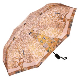 VON LILIENFELD Gustav Klimt Pocket Umbrella Tree of Life and Expectation Art Windproof Open-Close Automatic Stable Lightweight Compact, multicoloured, L50/D100