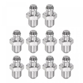 uxcell 304 Stainless Steel Straight Grease Fitting M8 x 1mm Thread Hydraulic Grease Fitting Accessories, 10Pcs