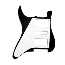 Musiclily Pro 11 Hole HSH Guitar Strat Pickguard for Fender American/Mexican Standard Stratocaster Modern Style, 3Ply Black