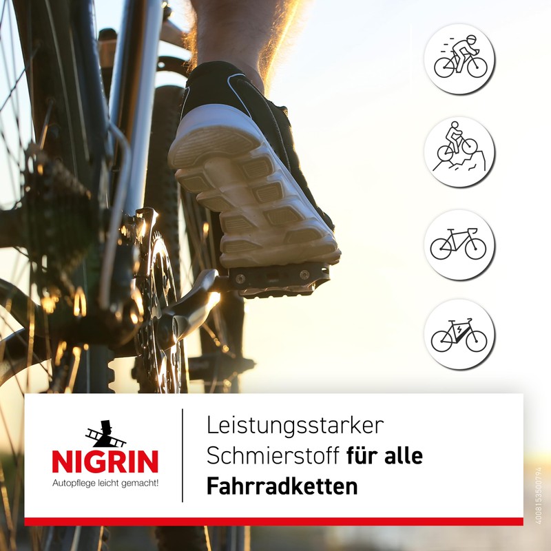 Nigrin 50079 Bicycle Chain Oil, 100 ml, Grey