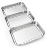 3-Piece Stainless Steel Breading Set – Interlocking Coating Trays for