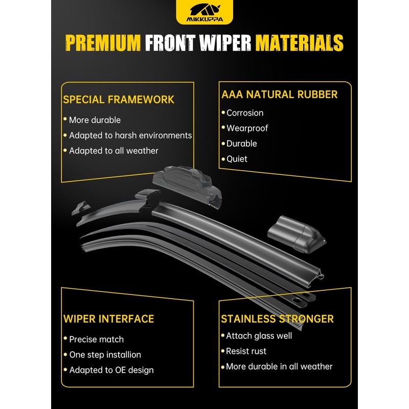 MIKKUPPA 22"/21"/11"/12" Windshield Wiper Blades - Replacement for 2014-2023 Jeep