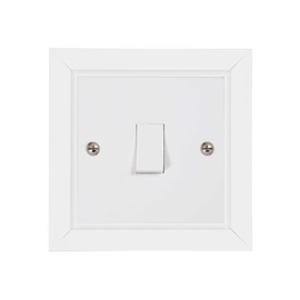 ElekTek Decorative Switch Surround Frame Cover Finger Plate Rivoli Satin White