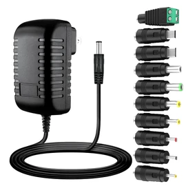 Guy-Tech 24V 1A Power Supply Adapter DC 24 Volt 24W 1000mA 800mA 650mA 500A Power Converter Transformer with 5.5x2.1 4.8x1.7 4.0x1.7 3.5x1.35 3.0x1.1 2.5x0.7 6.3x3.0 Mini USB Micro USB 10 Tips