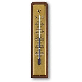 TFA Dostmann Analoges Innenthermometer, 12.1009, aus Nussbaum, hohe Genauigkeit, für das Zuhause, Keller, Garage, Innentemperatur, Höhe 13,3 cm, braun